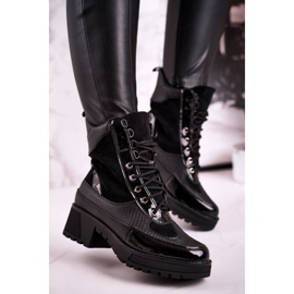 Saappaat Työntekijät lämmitetty Musta Animal Print Helena 2