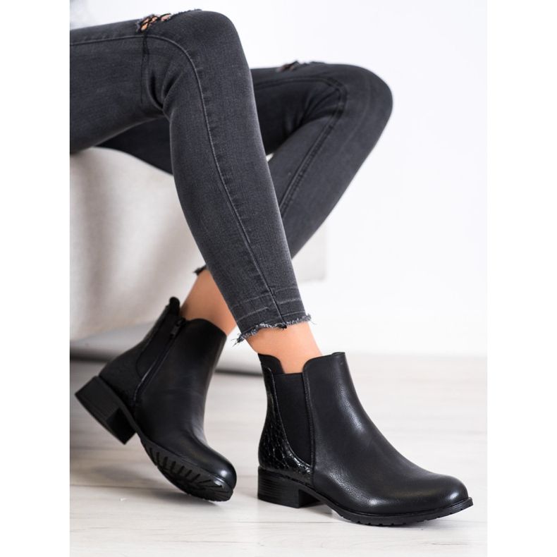 Kayla Casual Snake Print saappaat musta 2