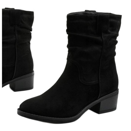 Mustat mokkaeristetyt Fyrelnet -cowboy -saappaat 1