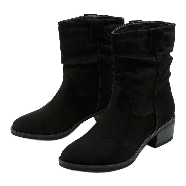 Mustat mokkaeristetyt Fyrelnet -cowboy -saappaat 2