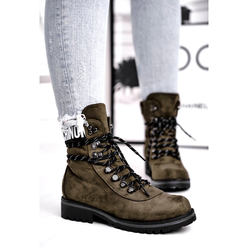 Evento Naisten puusaappaat High Khaki 9BT35-1331 Dk.Green musta 1