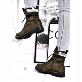 Evento Naisten puusaappaat High Khaki 9BT35-1331 Dk.Green musta 2