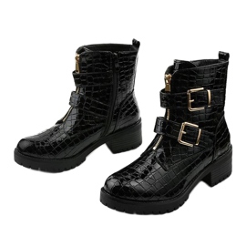 Mustat litteät eristetyt, lakatut Lineley -saappaat 2