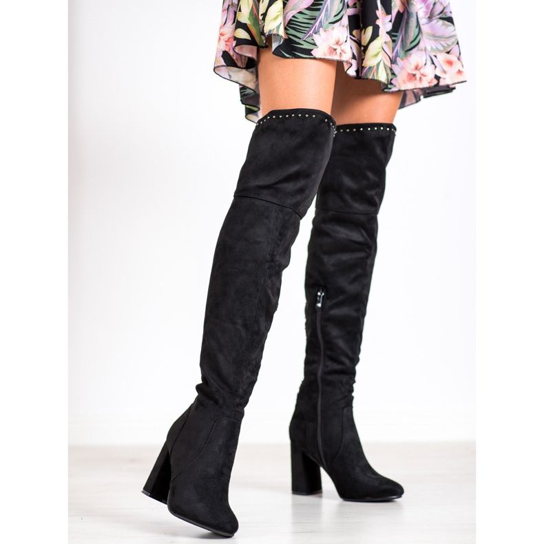 Balada Tyylikkäät saappaat polven yli musta 1