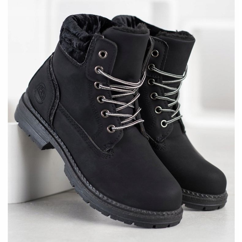 SHELOVET Vaelluskengät, joissa on velour -päälliset musta 1