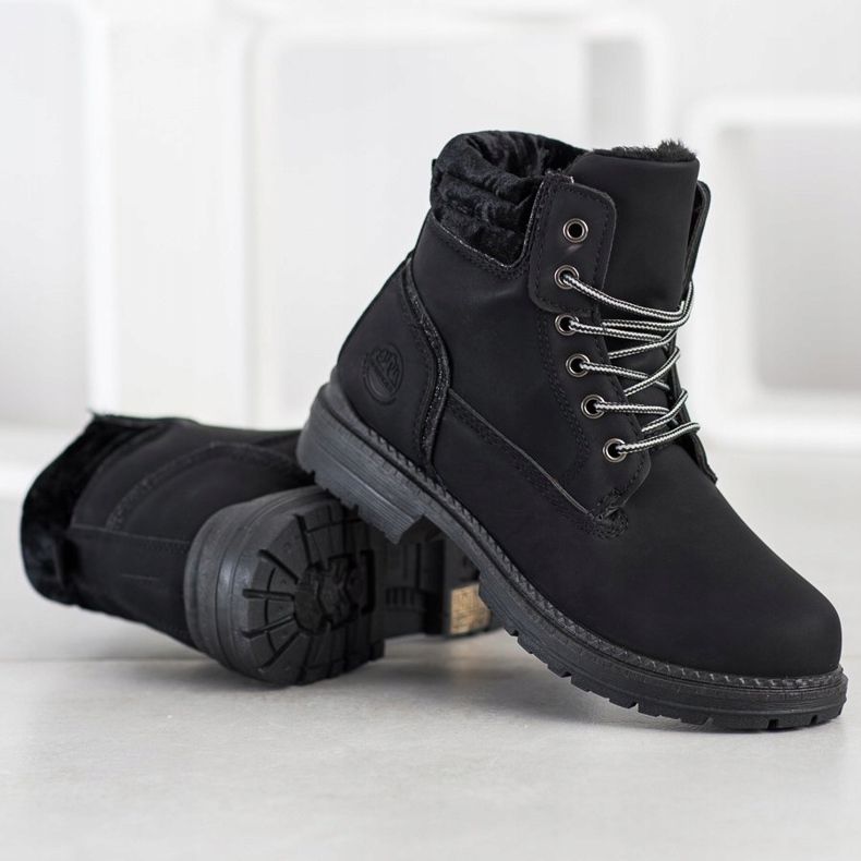 SHELOVET Vaelluskengät, joissa on velour -päälliset musta 2