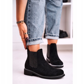 Naisten saapikkaat Jodhpur saappaat Suede Black Meagan musta 1