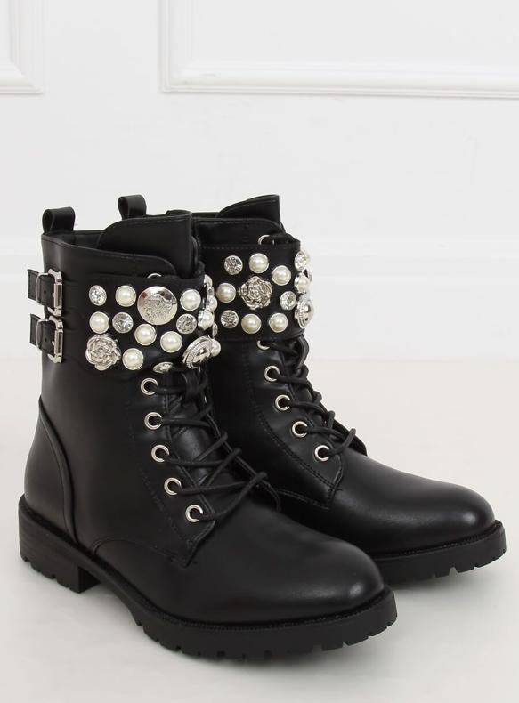 Naisten mustat saappaat, musta 7670-PA Musta 1