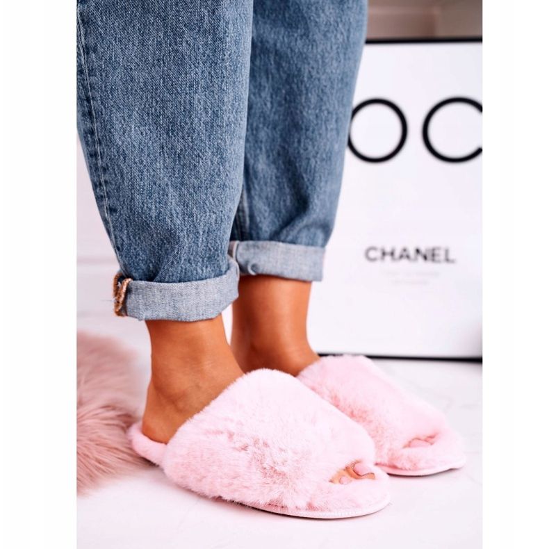 Naisten vaaleanpunainen turkis tossut Sweet 1