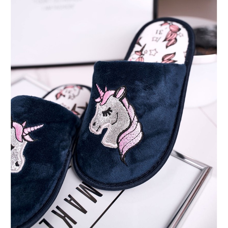 Lasten tohvelit Unicorn Navy Blue Unicorn laivastonsininen 1