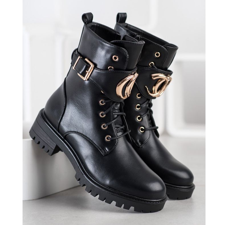 SHELOVET Työntekijät kultaisella koristeella musta 1