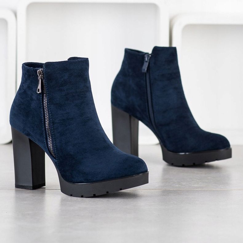 Small Swan Korkeakorkoiset saappaat laivastonsininen 1