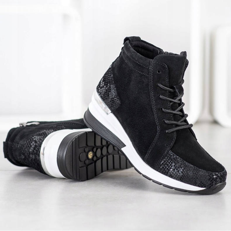 Filippo Nahkaiset nahkasaappaat musta 2