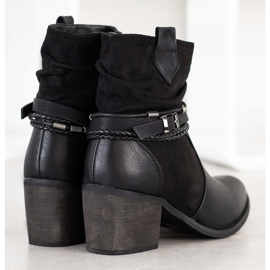 SHELOVET Saappaat koristeellisilla raidoilla musta 1