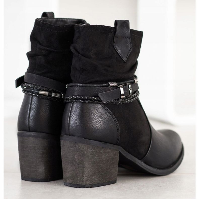 SHELOVET Saappaat koristeellisilla raidoilla musta 1