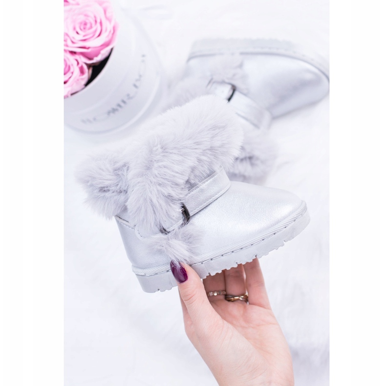 FRROCK Lämpimät lasten lumisaappaat, joissa on turkishunajahyytelöpavut hopea 1