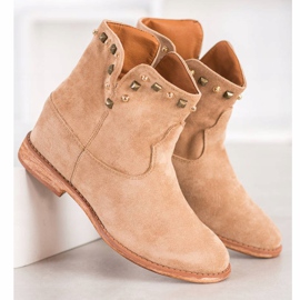 Bella Paris Lämpimät beige -cowboy -saappaat 2