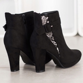 SHELOVET Snake Print High Heel -saappaat musta harmaa 1