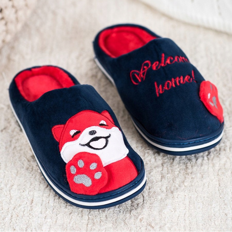 Bona Tervetuloa kotiin tossut valkoinen punainen laivastonsininen 1