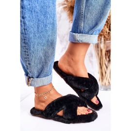 FRJ Naisten musta turkis tohvelit Cozy Time 1