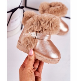 FRROCK Lämpimät lasten lumisaappaat, joissa on turkisruusukultaisia ​​hyytelöitä vaaleanpunainen 2