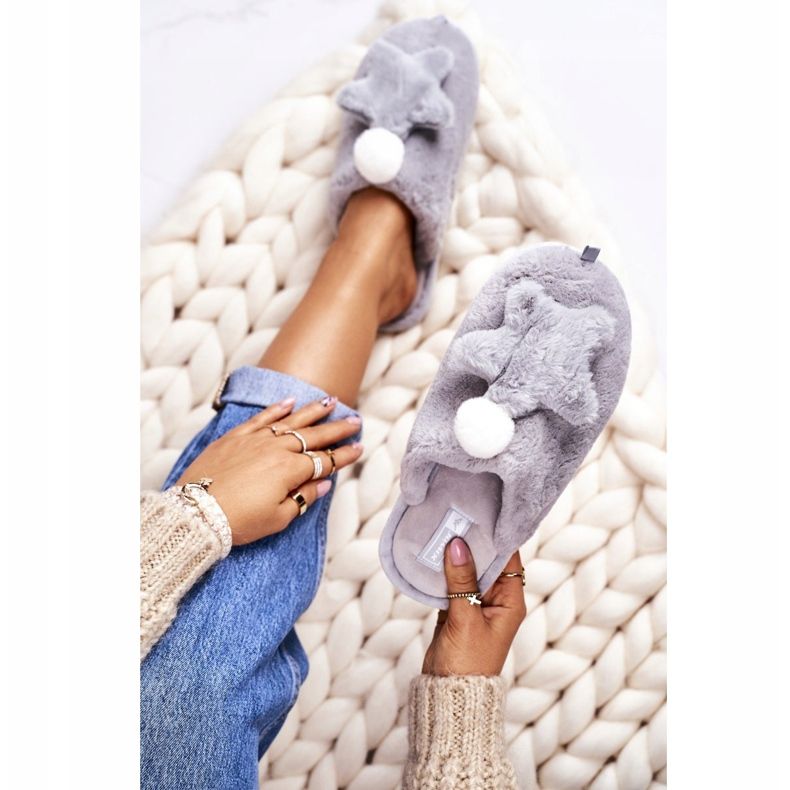 Naisten tohvelit turkis ja tähti harmaa yö-yö 2