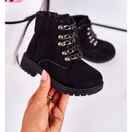 Lasten eristetyt Trappers Eco Suede Chain Black Rock &amp; Roll musta 2