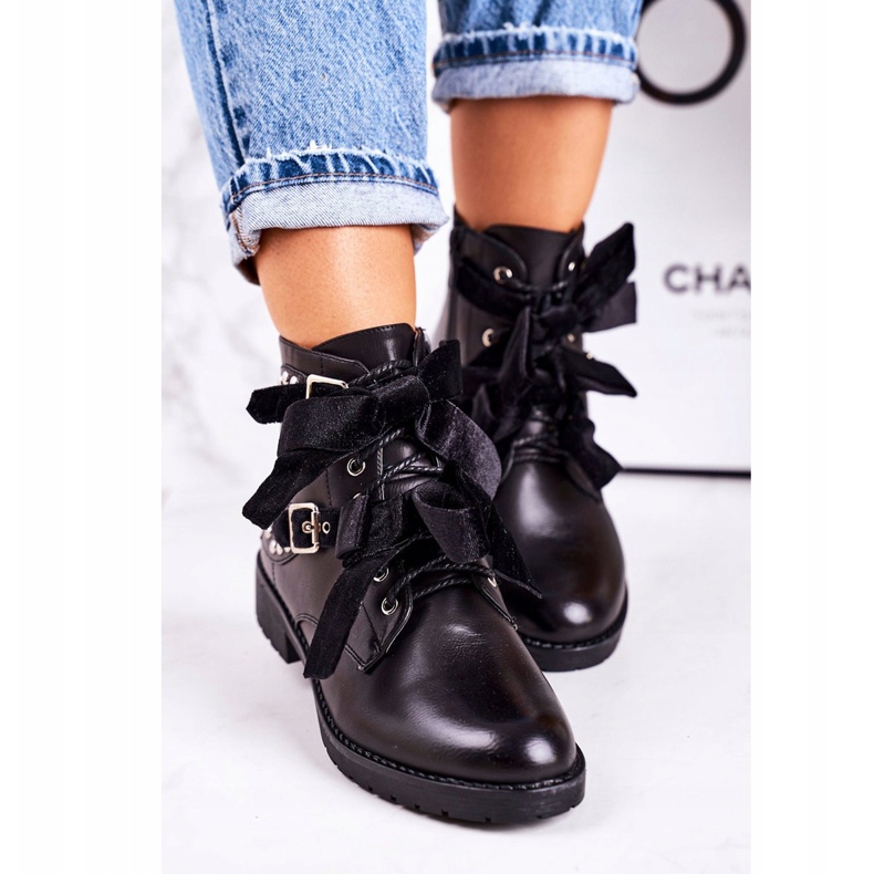 SEA Naisten lämpimät saappaat, joissa soljet ja nauha Musta erikoisuus 2