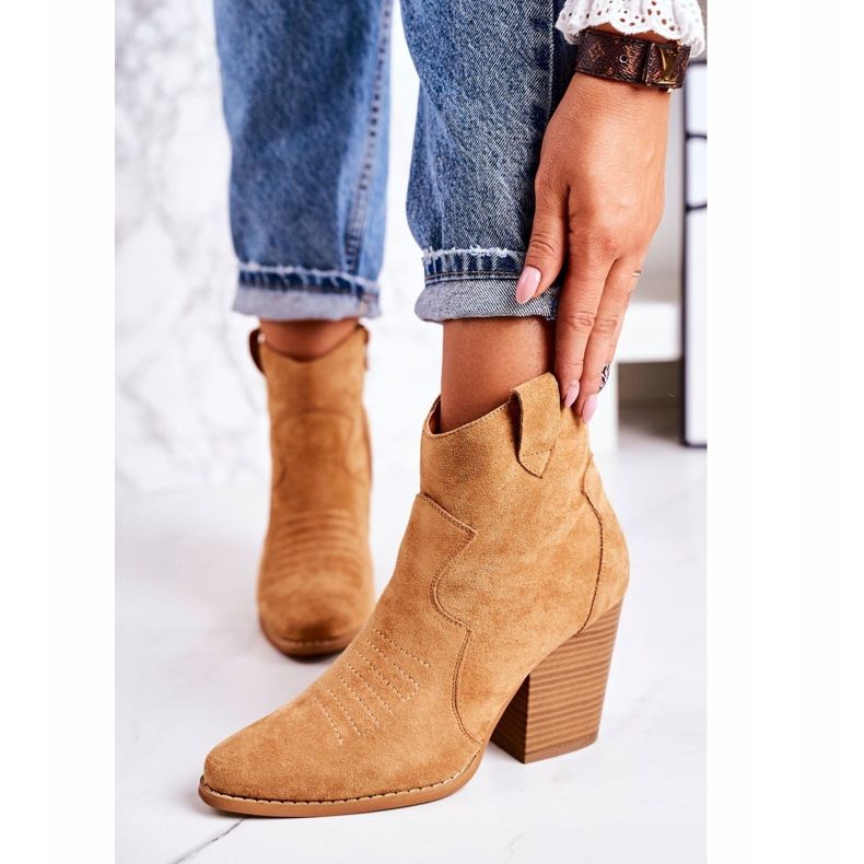 MSMG Naisten lämpimät cowboy -saappaat Caramel Margaret ruskea 2