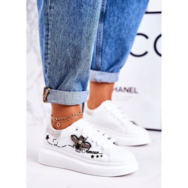 Naisten urheilukengät Lenkkarit Fly Valkoinen Hopea Amour 1