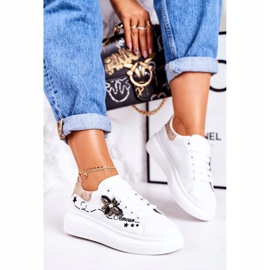 Naisten urheilukengät Lenkkarit Fly White Golden Amour valkoinen 2