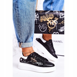 Naisten urheilukengät Lenkkarit, joissa on perho musta Amour 1