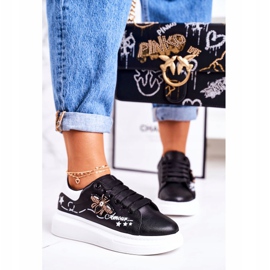 Naisten urheilukengät Lenkkarit, joissa on perho musta Amour 2