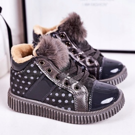 PL1 Lasten lämpimät saappaat Lenkkarit Polka Dots Harmaa Anastasia 1