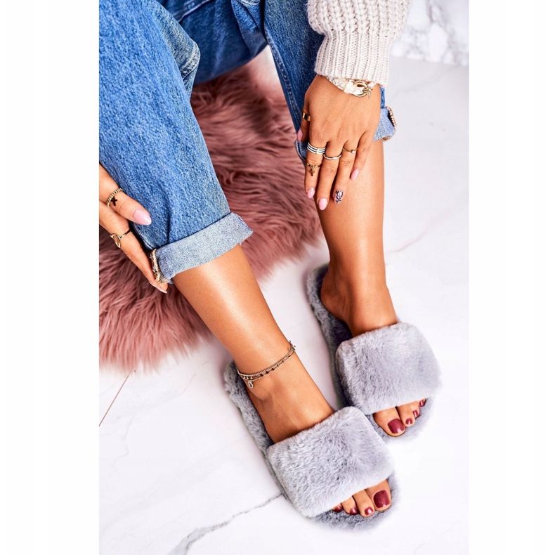 FRJ Naisten harmaat turkis tohvelit harmaat kylmät päivät 2