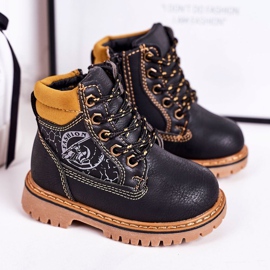 PL1 Lasten lämpimät saappaat Trapperit mustalla Bobby -kumipohjalla oranssi 1