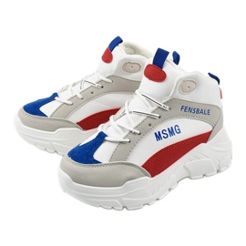 Valkoiset lenkkarit, eristetyt denim -lenkkarit valkoinen monivärinen 2