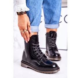 Naisten lämpimät saappaat lakatut saappaat Black Thunder musta 1