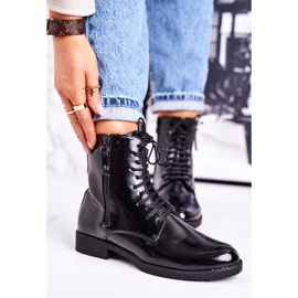 PJ1 Klassiset naisten lämpimät saappaat, lakattu musta yksinkertaisuus 2