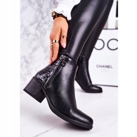 PJ1 Naisten lämpimät saappaat korkokengillä, mustalla luottamuksella 1