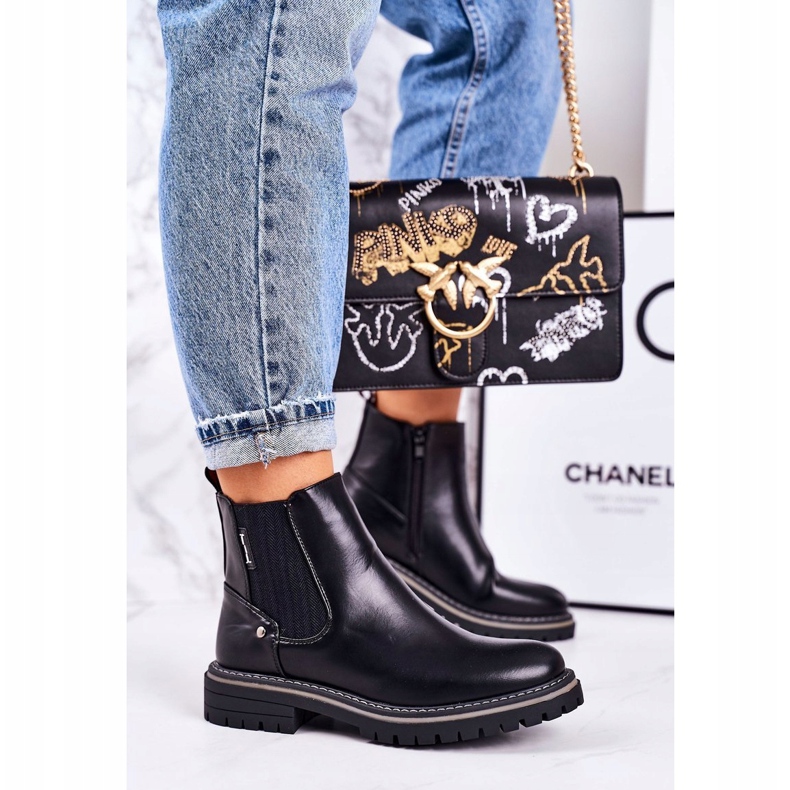 PJ1 Naisten lämpimät Chelsea -saappaat, mustat matkasaappaat 1