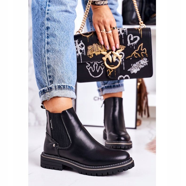 PJ1 Naisten lämpimät Chelsea -saappaat, mustat matkasaappaat 2