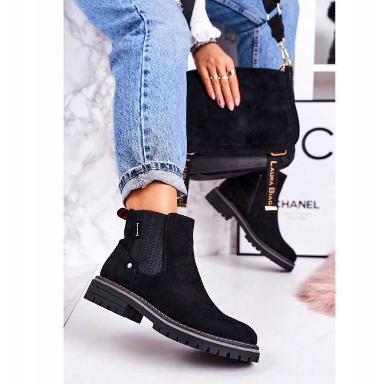 PJ1 Naisten lämpimät Chelsea -saappaat, mustat mokkanahkakengät 2