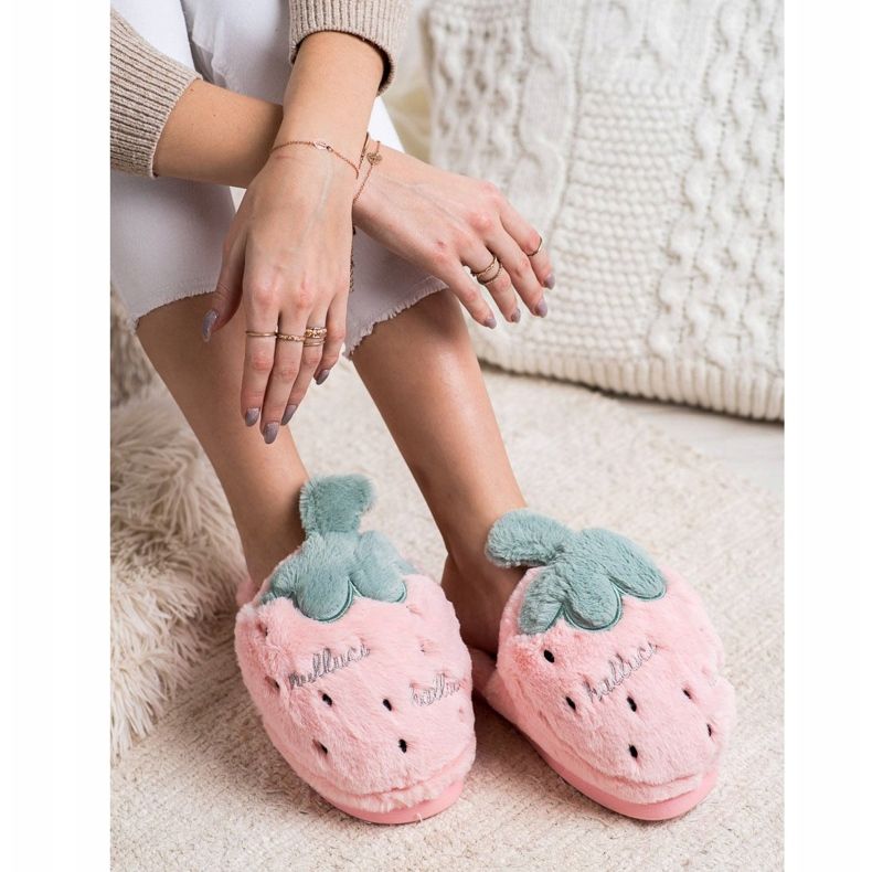 Bona Mansikka -tossut vaaleanpunainen vihreä 2