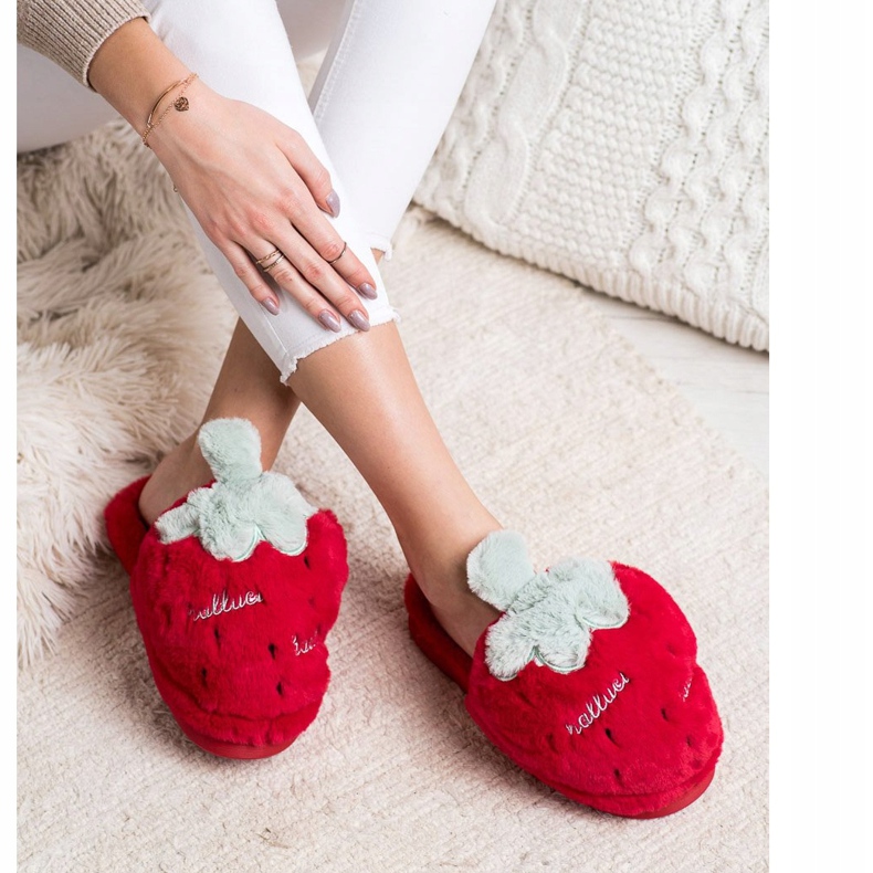 Bona Mansikka -tossut punainen harmaa 1