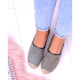Lu Boo Glitter Naisten Espadrilles Slip On Miravet harmaa kultainen 2