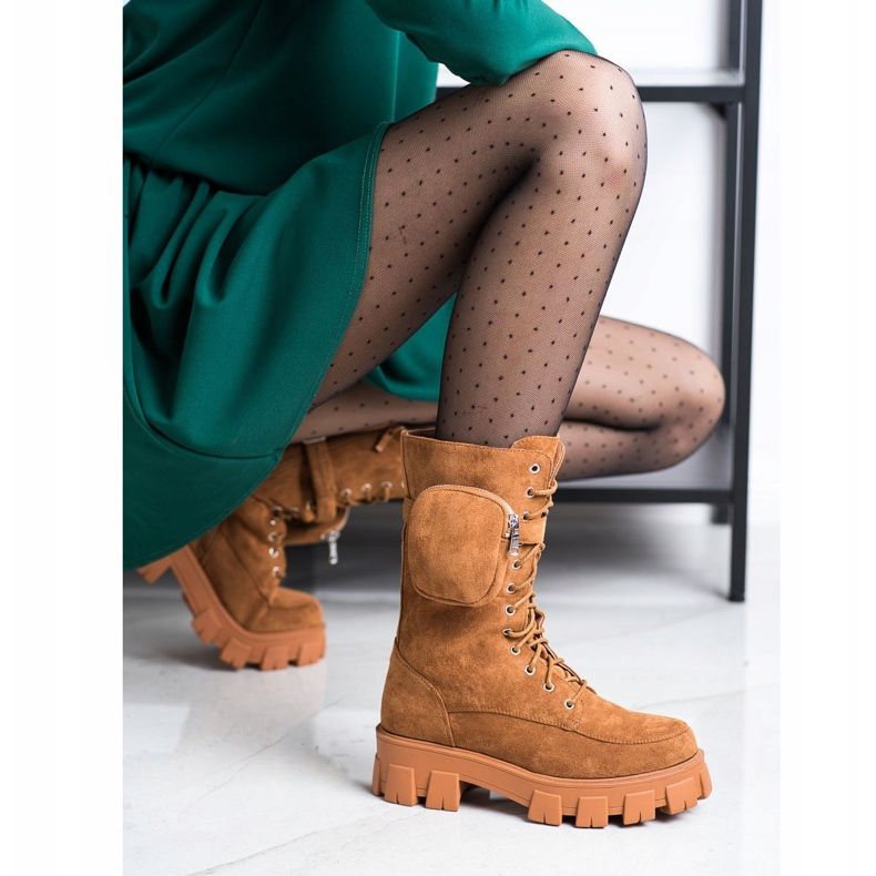 Seastar Mokkanahkaiset taskut ruskea keltainen 1