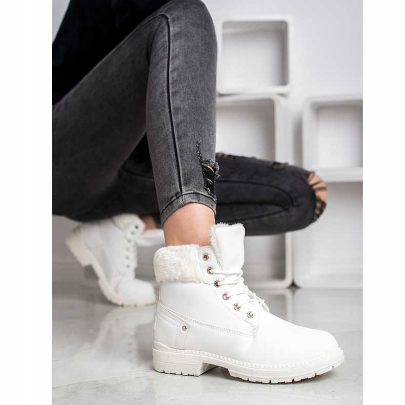 SHELOVET Vaelluskengät turkiksella valkoinen 2