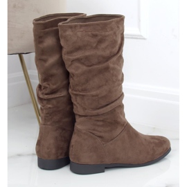 Naisten saappaat tasainen kantapää J19-92 Khaki vihreä 2