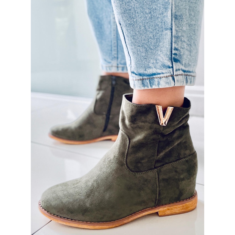 Vihreä ZT1013 Vihreät saappaat piilotetulla kiilalla 1